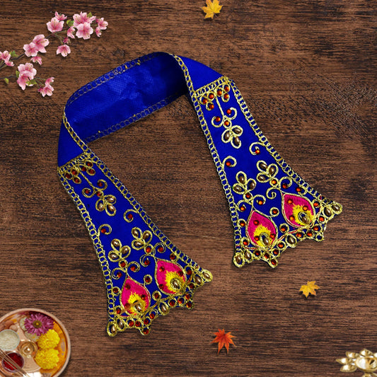 Handmade Embroidery Stonework Dupatta (Blue)