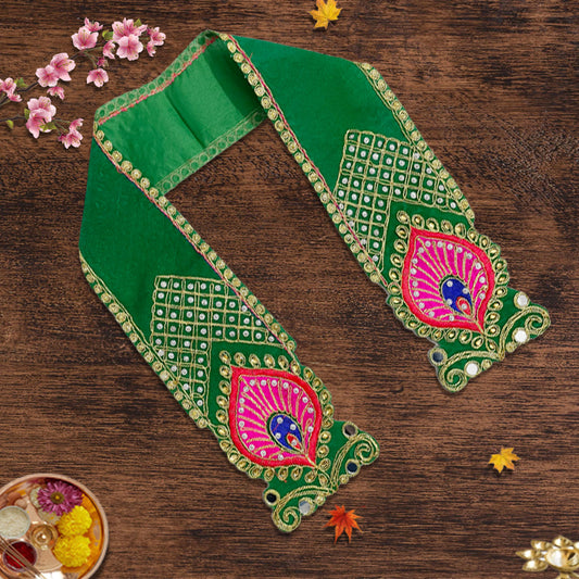 Moti Work Dupatta for Idol | Green