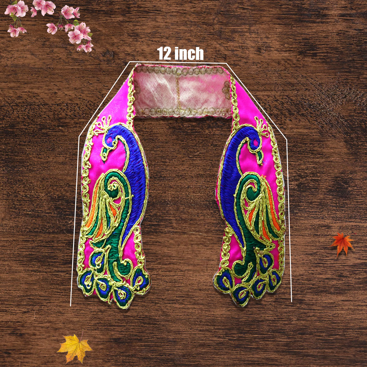 Peacock Theme Pink Embroidery Dupatta