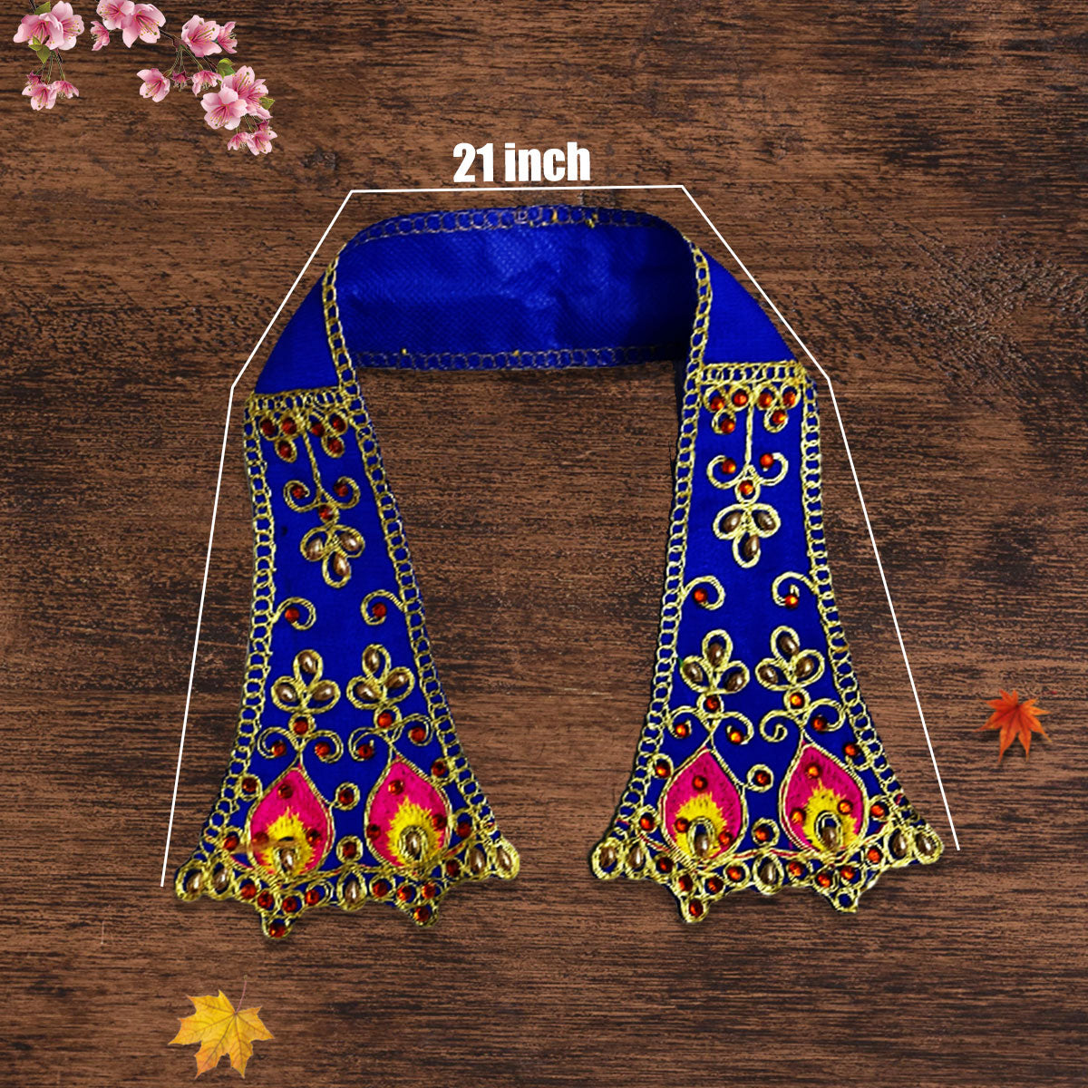 Handmade Embroidery Stonework Dupatta (Blue)