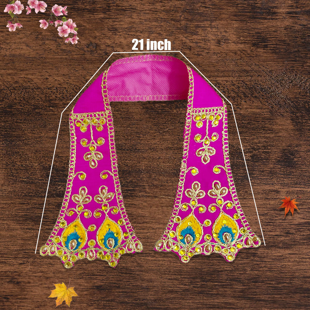 Handmade Embroidery Stonework Dupatta (Pink)