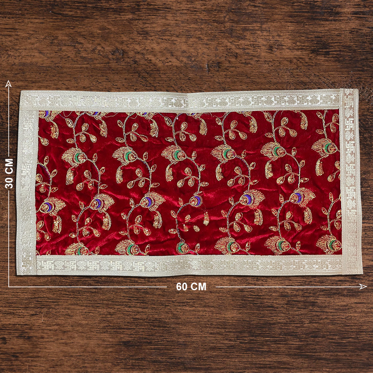 Red Velvet Designer Pooja Aasan 60* 30 cm