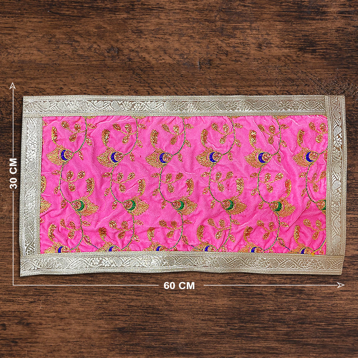 Pink Velvet Designer Pooja Aasan 60 * 30 cm