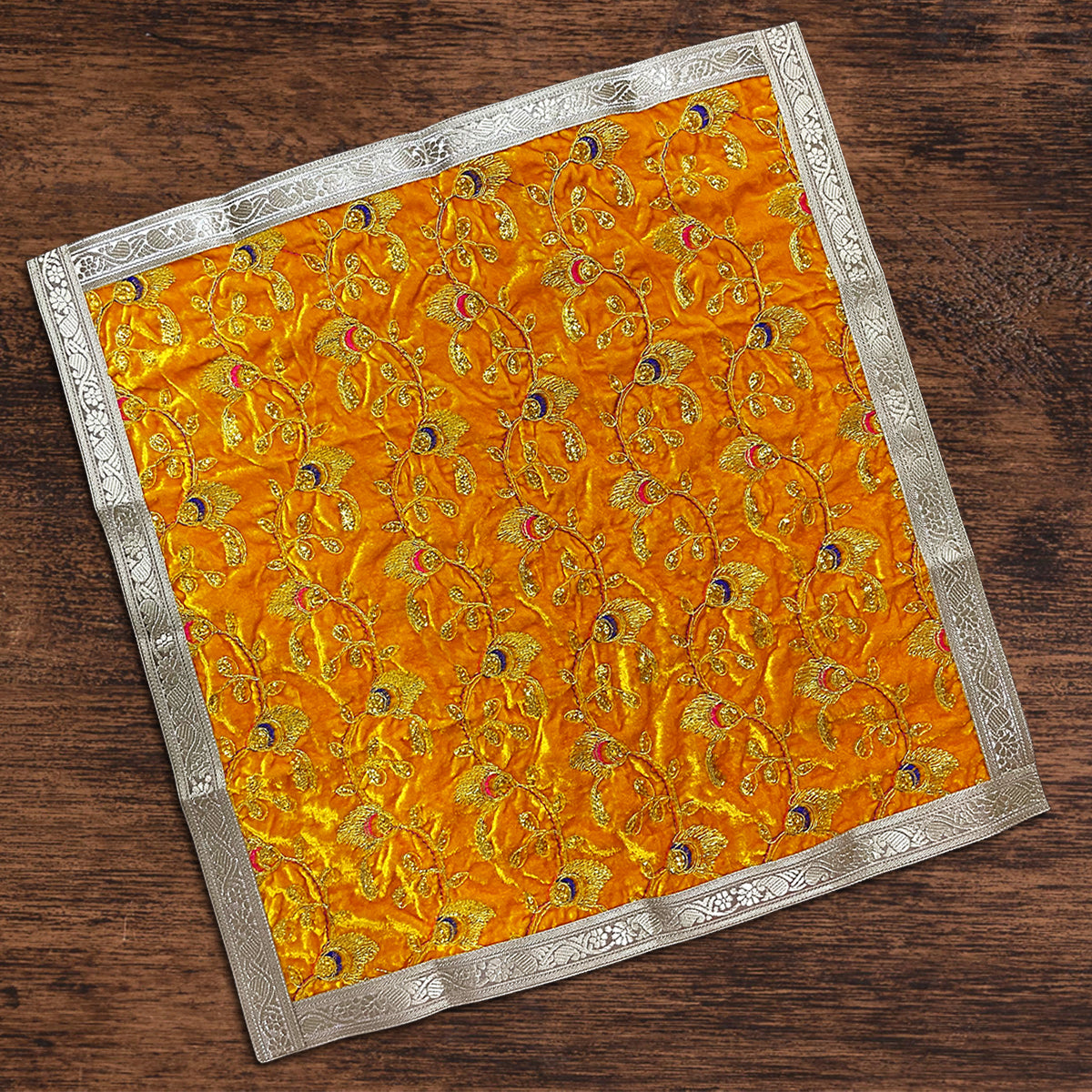 Yellow Velvet Square Designer Aasan 60 x 60 cm