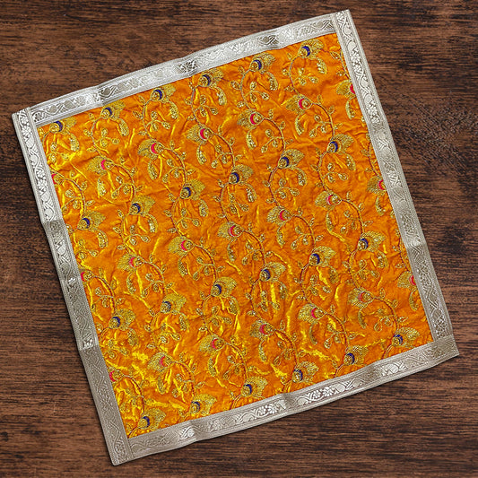 Yellow Velvet Square Designer Aasan 60 x 60 cm