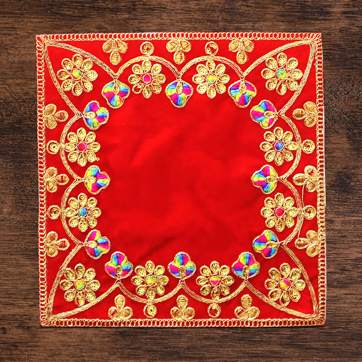 Flowers Red Square Designer Aasan