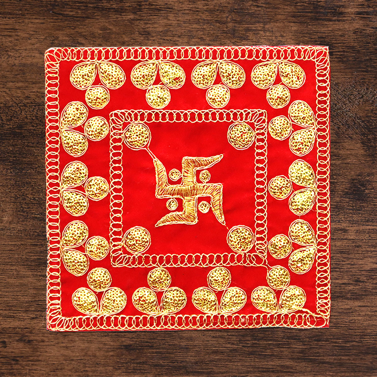 Swastik designer Red Pooja Aasan