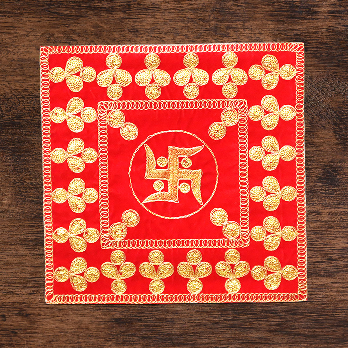 Swastik designer Red Pooja Aasan