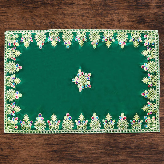 Green Velvet Embroidery Designer Aasan