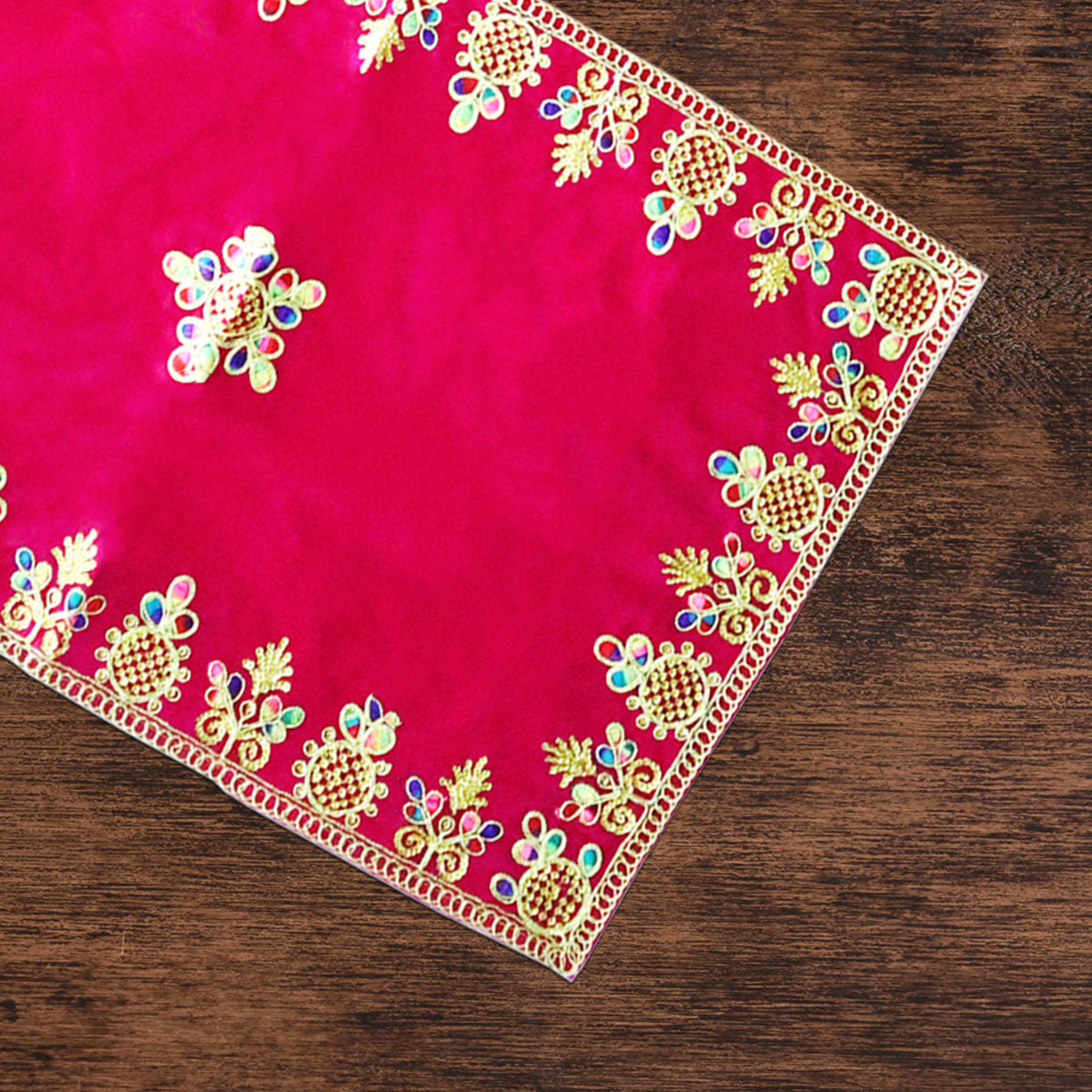 Pink Velvet Embroidery Designer Aasan