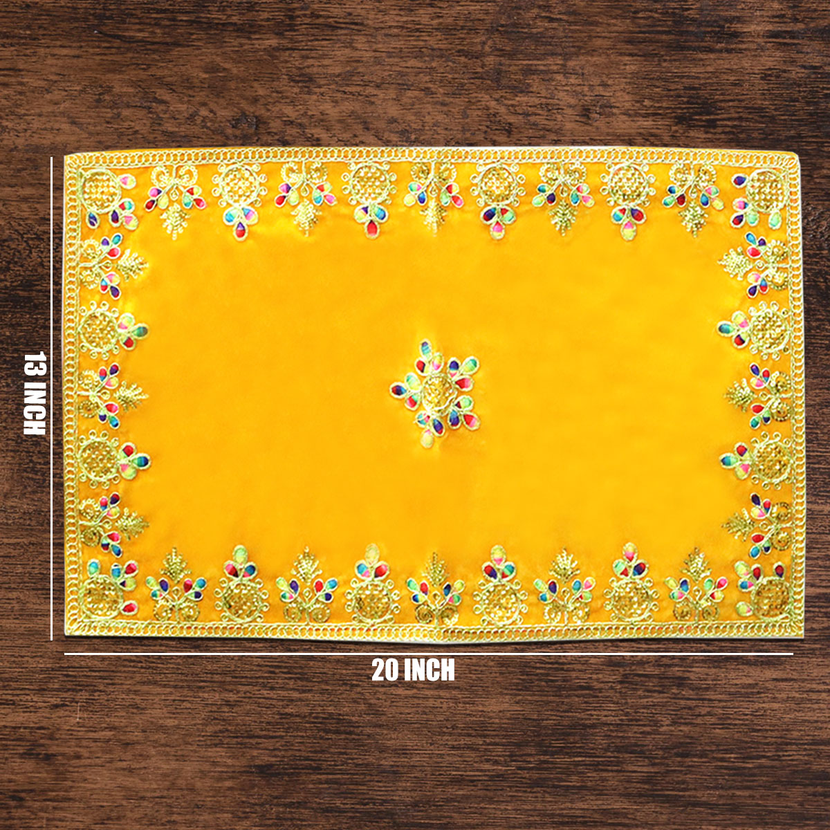 Yellow Velvet Embroidery Designer Aasan