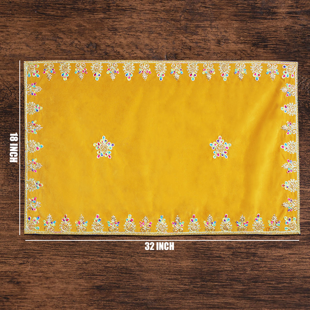 Yellow Velvet Embroidery Designer Aasan