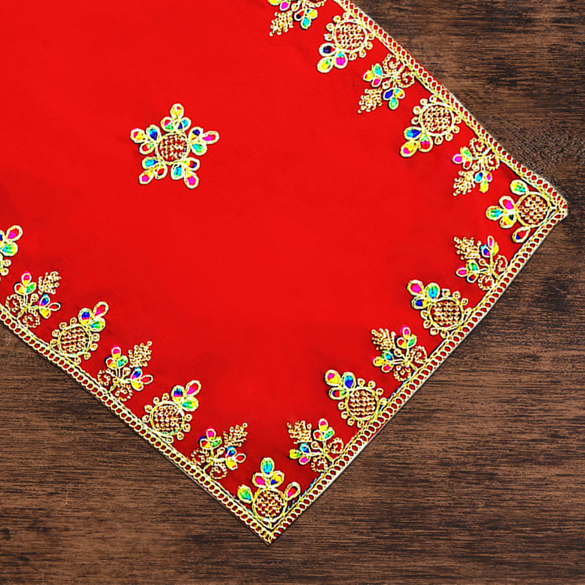 Red Velvet Embroidery Designer Aasan