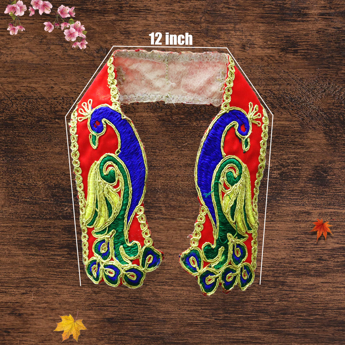 Peacock Theme Red Embroidery Dupatta