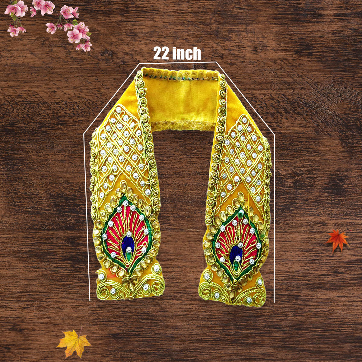 Moti Work Dupatta for Idol | Yellow