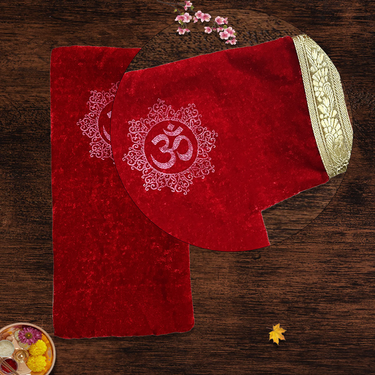 Gomuki Bag Red for chanting japa Mala