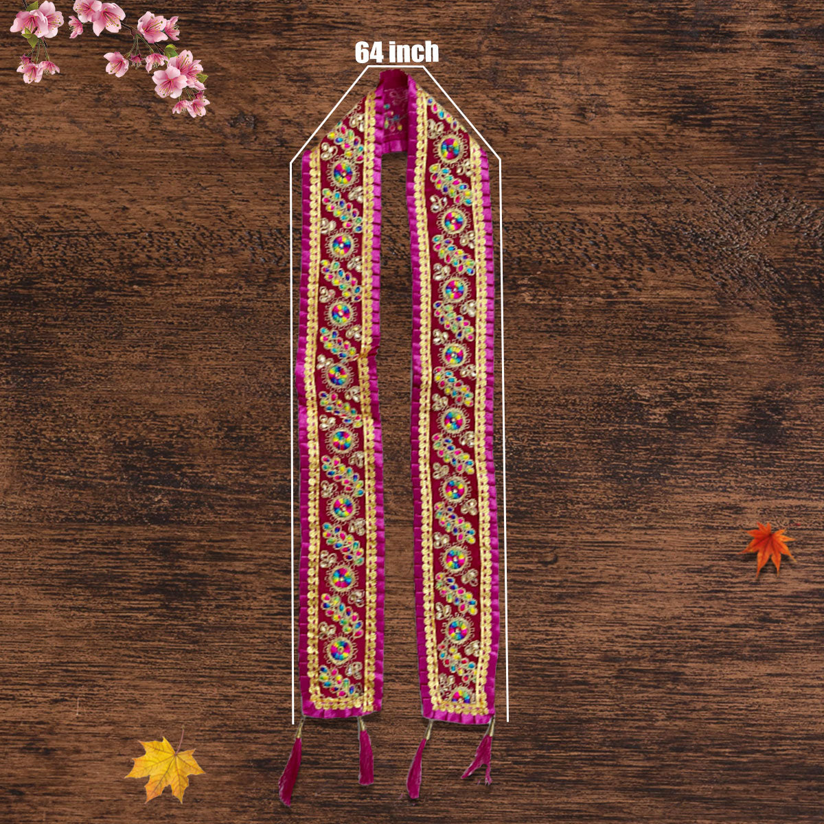 Frills Heavy Work Pink Dupatta