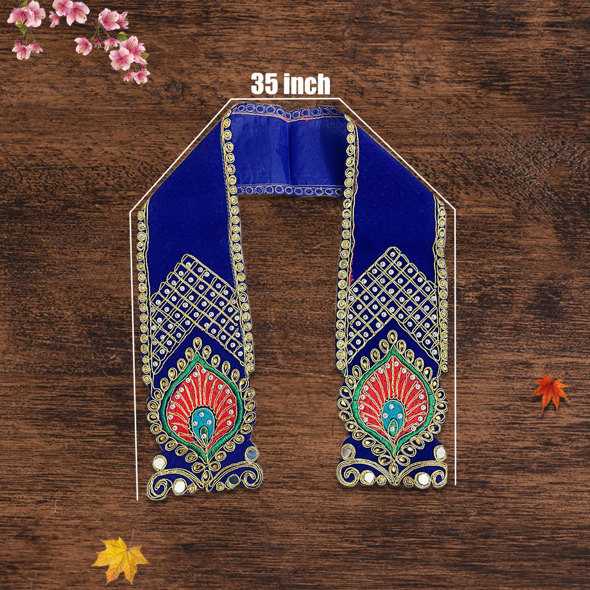 Moti Work Dupatta for Idol | Blue